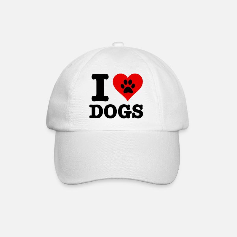 ICH LIEBE HUNDE! - Baseballkappe - Weiß/Weiß