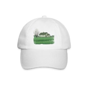 House with bare tree dirty effect - Baseball Cap - white/white - Front