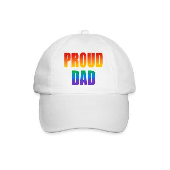 Stolzer Papa schwuler Regenbogen - Baseballkappe - Weiß/Weiß - Vorne