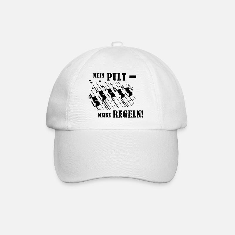 Mein Pult - Meine Regeln! - Baseballkappe - Weiß/Weiß