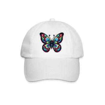 Bunter Schmetterling - Baseballkappe - Weiß/Weiß - Vorne