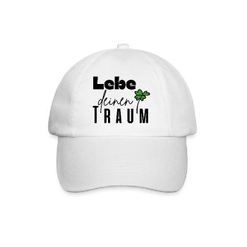 Lebe deinen Traum - Baseballkappe - Weiß/Weiß - Vorne