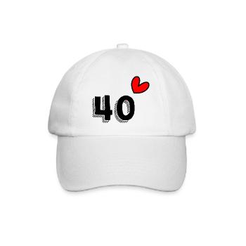 40. 40 ANS. 40e ANNIVERSAIRE. ANNIVERSAIRE 40 ANS. - Casquette classique - blanc/blanc - Devant