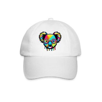 Koala with glasses - Baseball Cap - white/white - Front