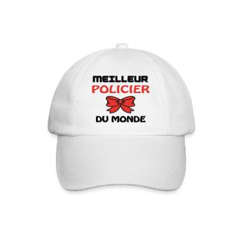 MEILLEUR POLICIER DU MONDE - Casquette classique - blanc/blanc - Devant