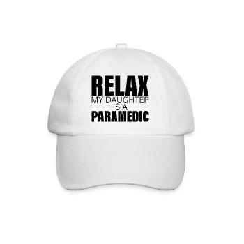 Relax My Daughter Is A Paramedic - Baseballkappe - Weiß/Weiß - Vorne