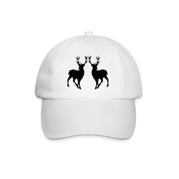 Deer Silhouette 02 - Baseball Cap - white/white - Front