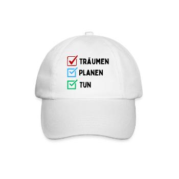 Dream Plan Do Checklist Design Black White - Baseball Cap - white/white - Front