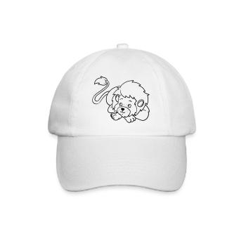 🦁 Cute lion for creative minds & little artists - Baseball Cap - white/white - Front