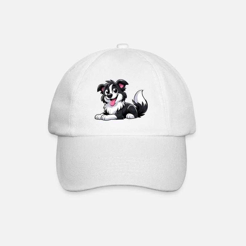 Border Collie 4 - Baseballkappe - Weiß/Weiß