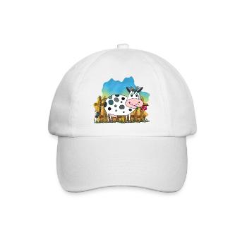 Kuh - Baseballkappe - Weiß/Weiß - Vorne