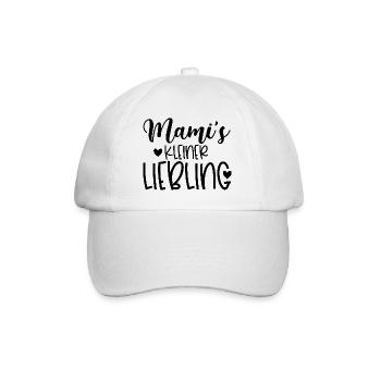 Mamas kleiner Liebling - Mama Tochter Sohn Shirt - Baseballkappe - Weiß/Weiß - Vorne