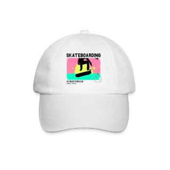 Skateboarding Skate Skater Skateboard Sk8 Vintage - Casquette classique - blanc/blanc - Devant