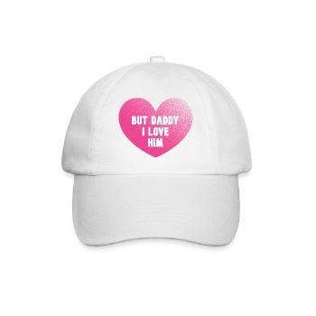 Aber Papa, ich liebe ihn - Herz - Baseballkappe - Weiß/Weiß - Vorne