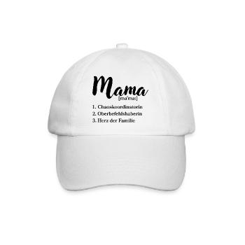 Mama Chaoskoordinatorin Oberbefehlshaberin Herz - Baseballkappe - Weiß/Weiß - Vorne