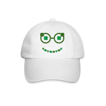 Un visage chanceux souriant - Casquette classique - blanc/blanc - Devant