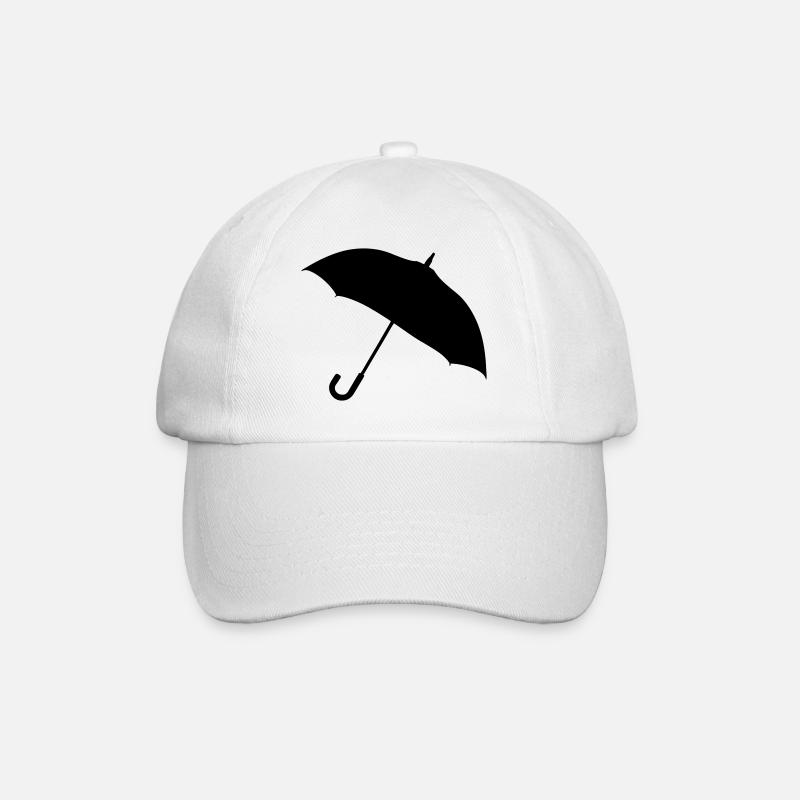Classic Umbrella Silhouette - Baseball Cap - white/white