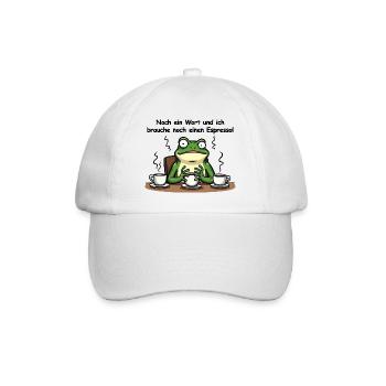 Espresso frog – N’avez pas envie de prendre votre premier café - Casquette classique - blanc/blanc - Devant