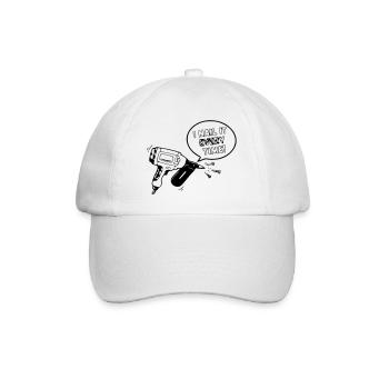 Humorous toy design with nail tool - Baseball Cap - white/white - Front