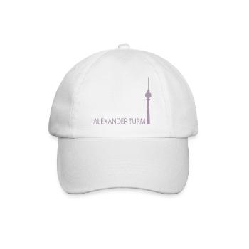 Witziger Berliner Fernsehturm Silhouette Parodie - Baseballkappe - Weiß/Weiß - Vorne
