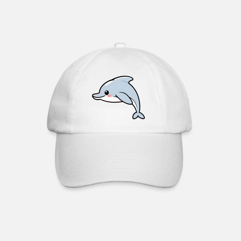 Delfin - Baseballkappe - Weiß/Weiß