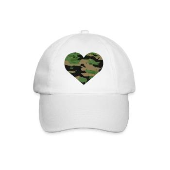 Camouflage Heart Design - Baseball Cap - white/white - Front