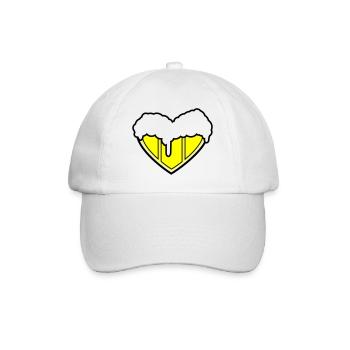A heart for beer - Bierherz - Baseball Cap - white/white - Front