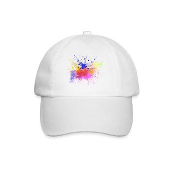 Farbige Farbspritzer Kunst Design - Baseballkappe - Weiß/Weiß - Vorne
