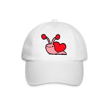 Snail Heart Snail Shell Cute Love Romantic - Baseball Cap - white/white - Front
