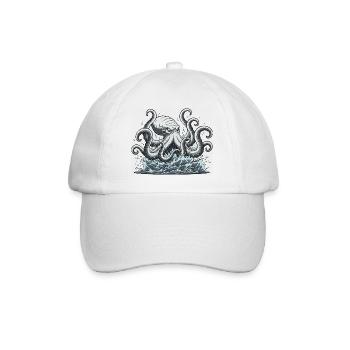 Kraken squid octopus - Baseball Cap - white/white - Front