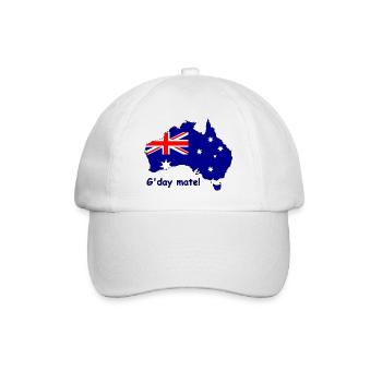 G'day Mate Australische Flagge - Baseballkappe - Weiß/Weiß - Vorne