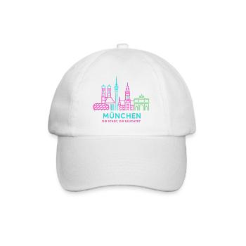 Munich Neon Skyline - Baseball Cap - white/white - Front