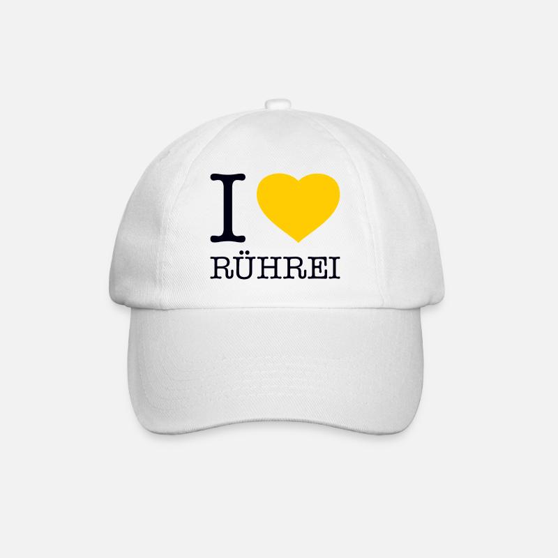 I love Rührei - Baseballkappe - Weiß/Weiß