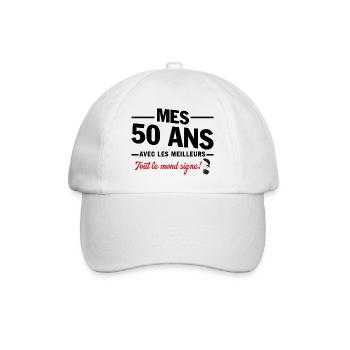 50th Anniversary 1975 Funny Gift - Baseball Cap - white/white - Front