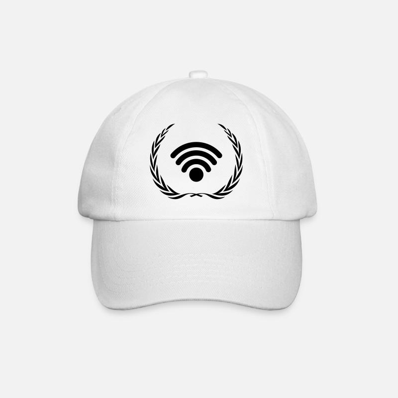 Wlan Internet Kranz - Baseballkappe - Weiß/Weiß
