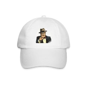 Vintage-Gangster Zeigefinger (I want you!) - Baseballkappe - Weiß/Weiß - Vorne