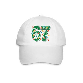 Christmas 6-7 Fun 67 Number 6-7 6 7 Xmas Six Si - Baseball Cap - white/white - Front