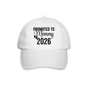 Promoted to Mommy 2026 – Mommy Design in the making - Baseball Cap - white/white - Front