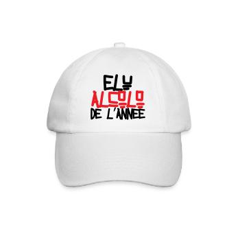 Alkoholiker des Jahres / Alkohol / Humor - Baseballkappe - Weiß/Weiß - Vorne
