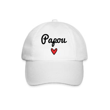 PAPOU. PAPA. FÊTE DES PÈRES. BONNE FÊTE PAPA - Casquette classique - blanc/blanc - Devant