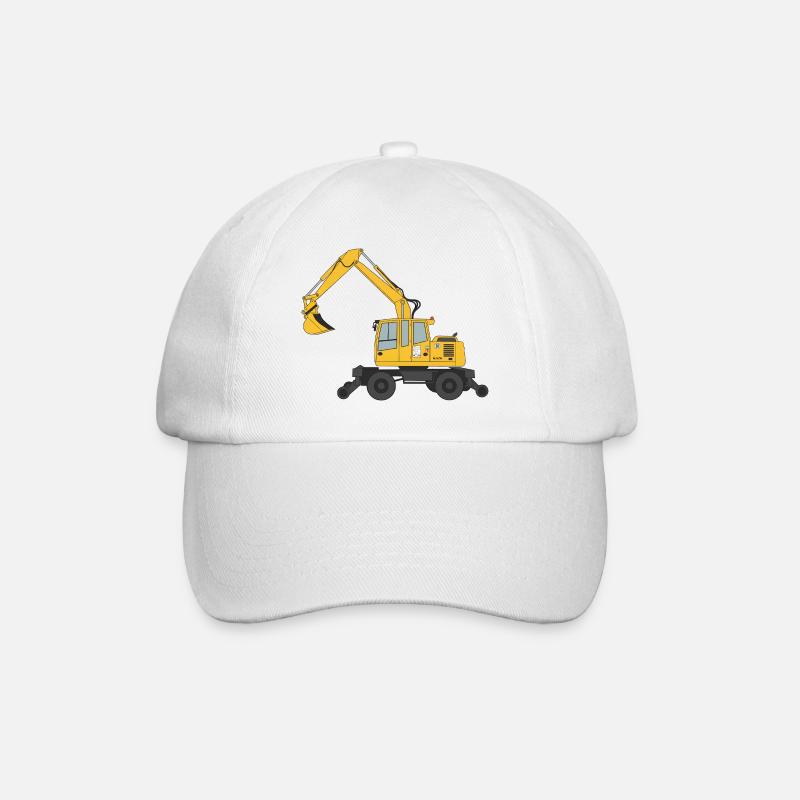 Zweiwegebagger Bagger Gleisbau - Baseballkappe - Weiß/Weiß