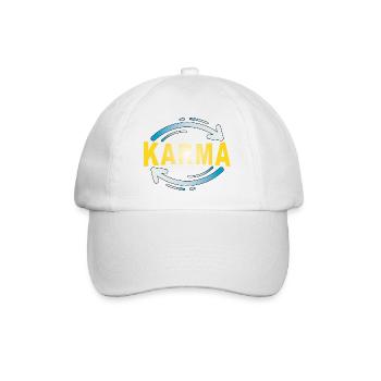 Karma - Minimalist Statement Design - Baseball Cap - white/white - Front