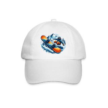 Snowboarders in Action – Winter Sport Design - Baseball Cap - white/white - Front