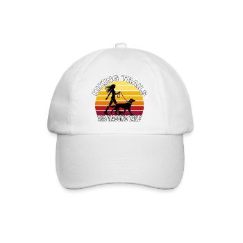 Hiking Trails and Wagging Tails Retro - Baseball Cap - white/white - Front