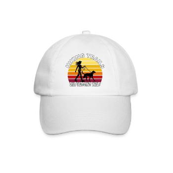 Hiking Trails and Wagging Tails Retro - Baseball Cap - white/white - Front