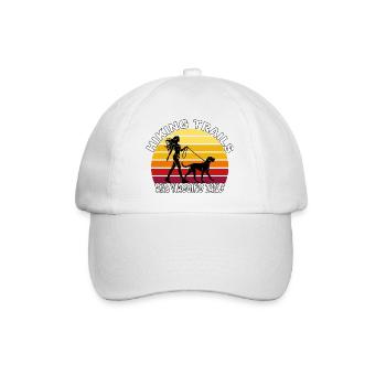 Hiking Trails and Wagging Tails Retro - Baseball Cap - white/white - Front