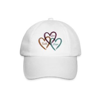 Love Faith Hope – Inspirational Heart Design - Casquette classique - blanc/blanc - Devant