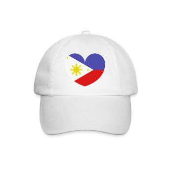 Philippines heart flag - Baseball Cap - white/white - Front