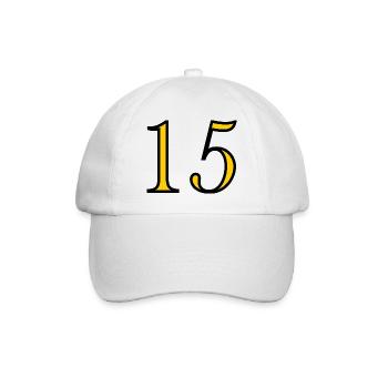 15. 15 ANS. 15e ANNIVERSAIRE. ANNIVERSAIRE 15 ANS. - Casquette classique - blanc/blanc - Devant