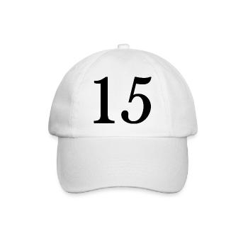 15. 15 ANS. 15e ANNIVERSAIRE. ANNIVERSAIRE 15 ANS. - Casquette classique - blanc/blanc - Devant